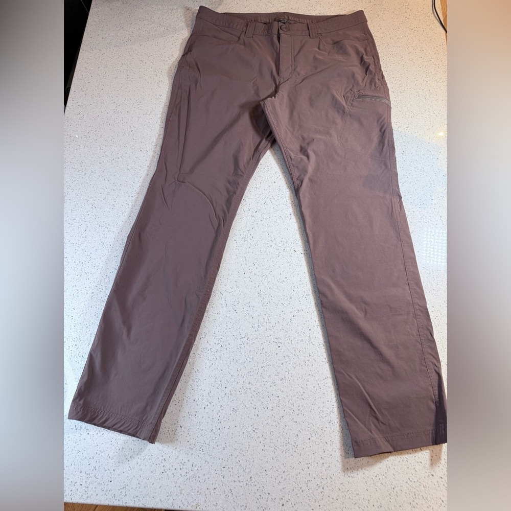 Eddie Bauer Hiking Pants Straight Leg Belt Loops Side Pockets Nylon Mauve